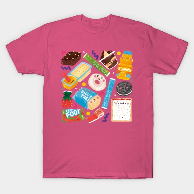 90s Retro Snacks T-Shirt by Figberrytea